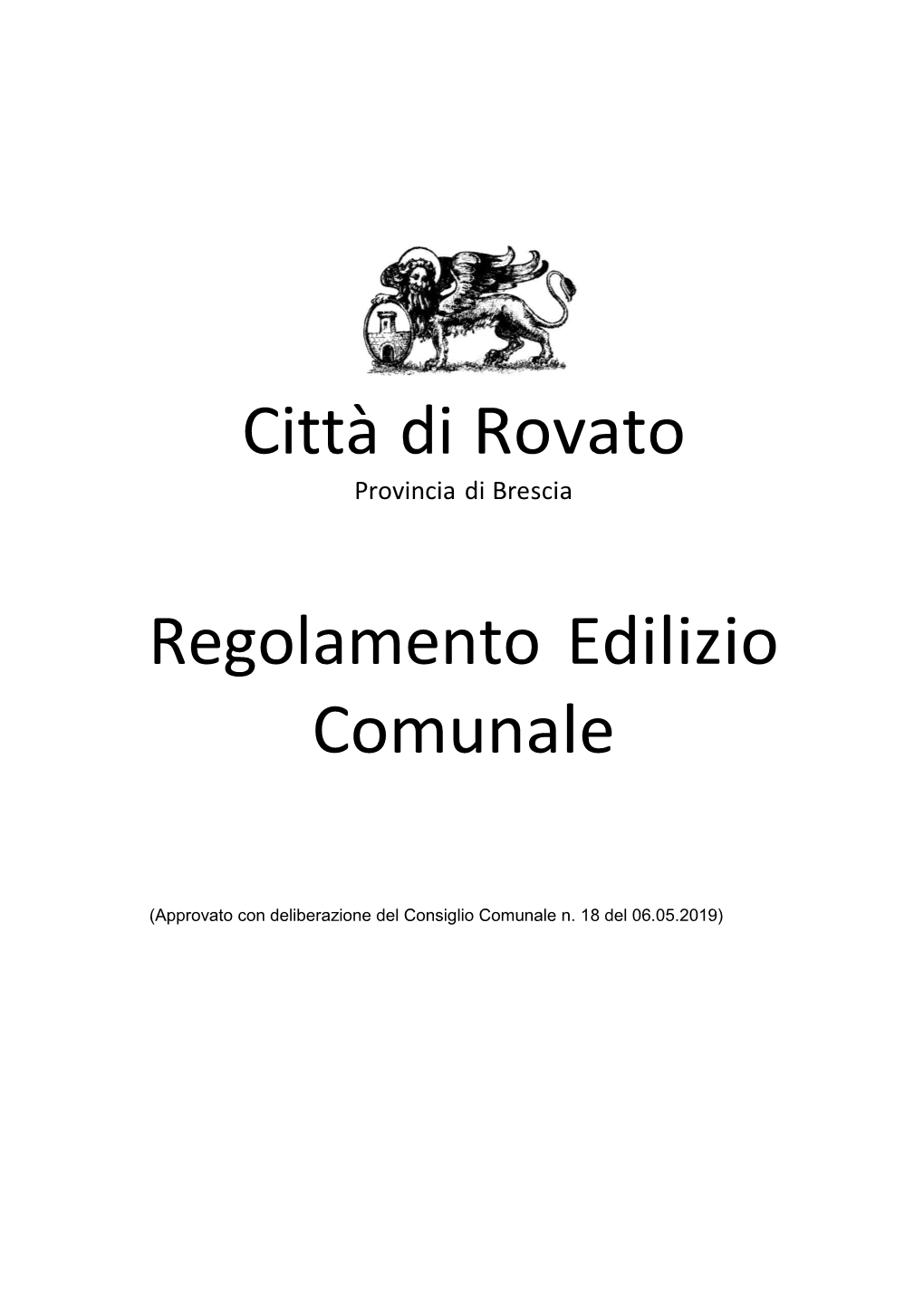 Regolamento Edilizio Comunale