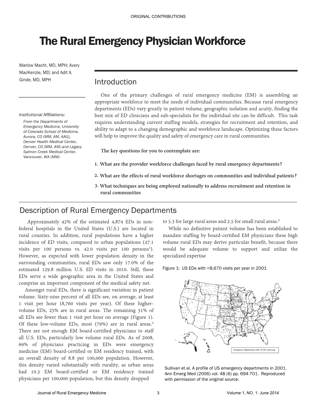 The Rural Emergency Physician Workforce