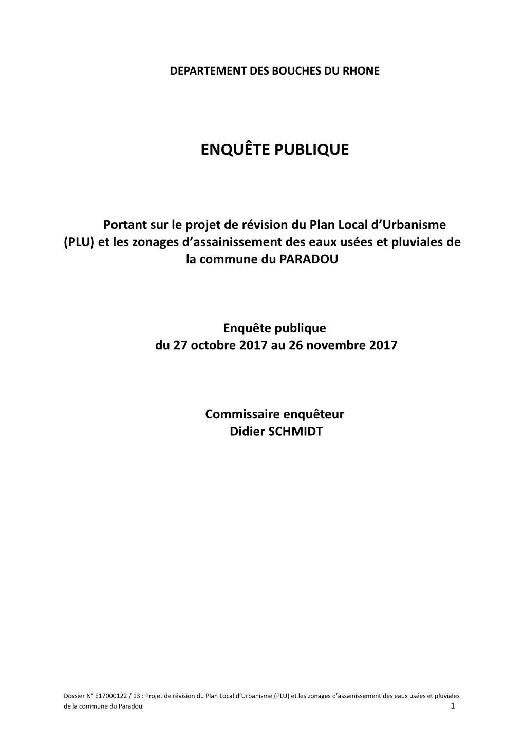 Rapport D'enquête Publique