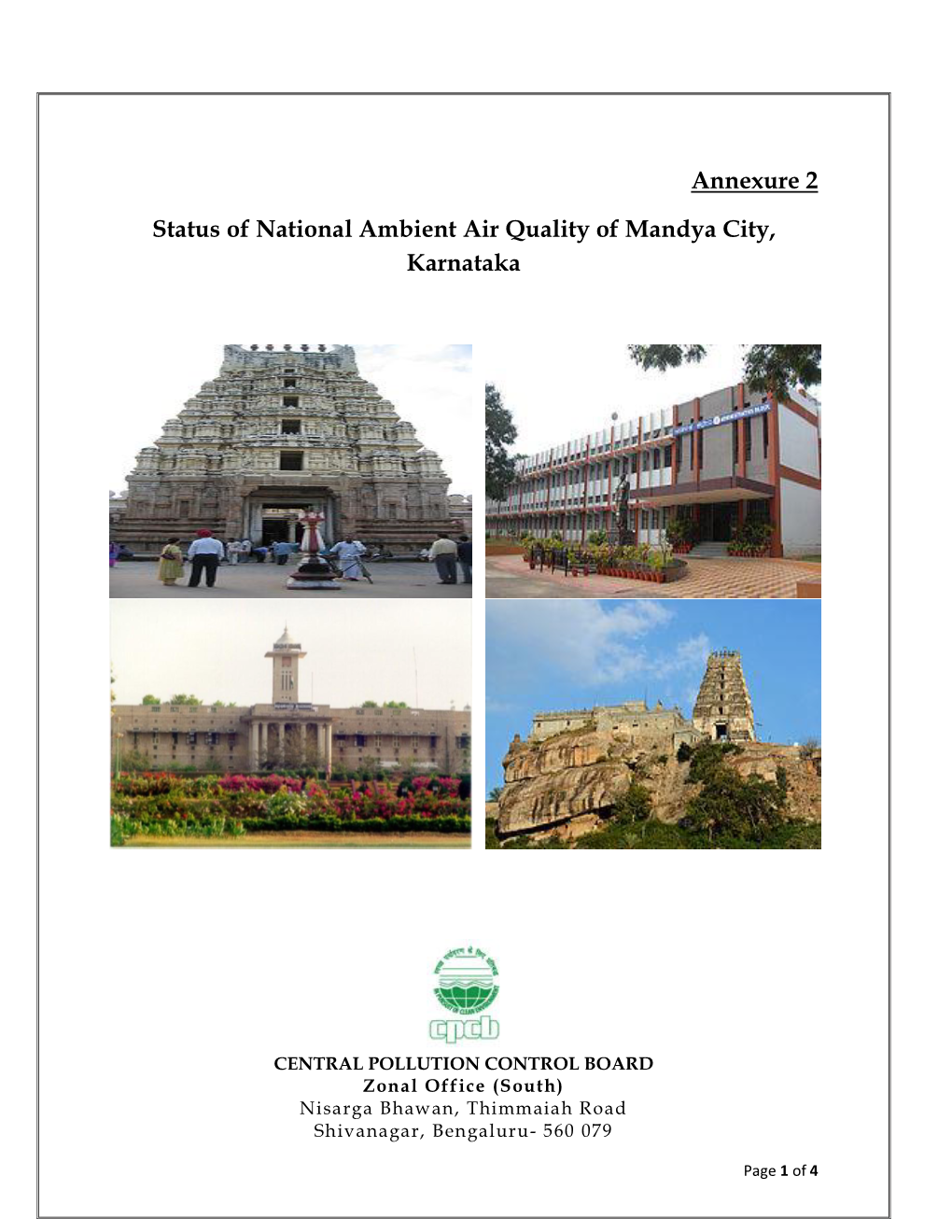 Annexure 2 Status of National Ambient Air Quality of Mandya City