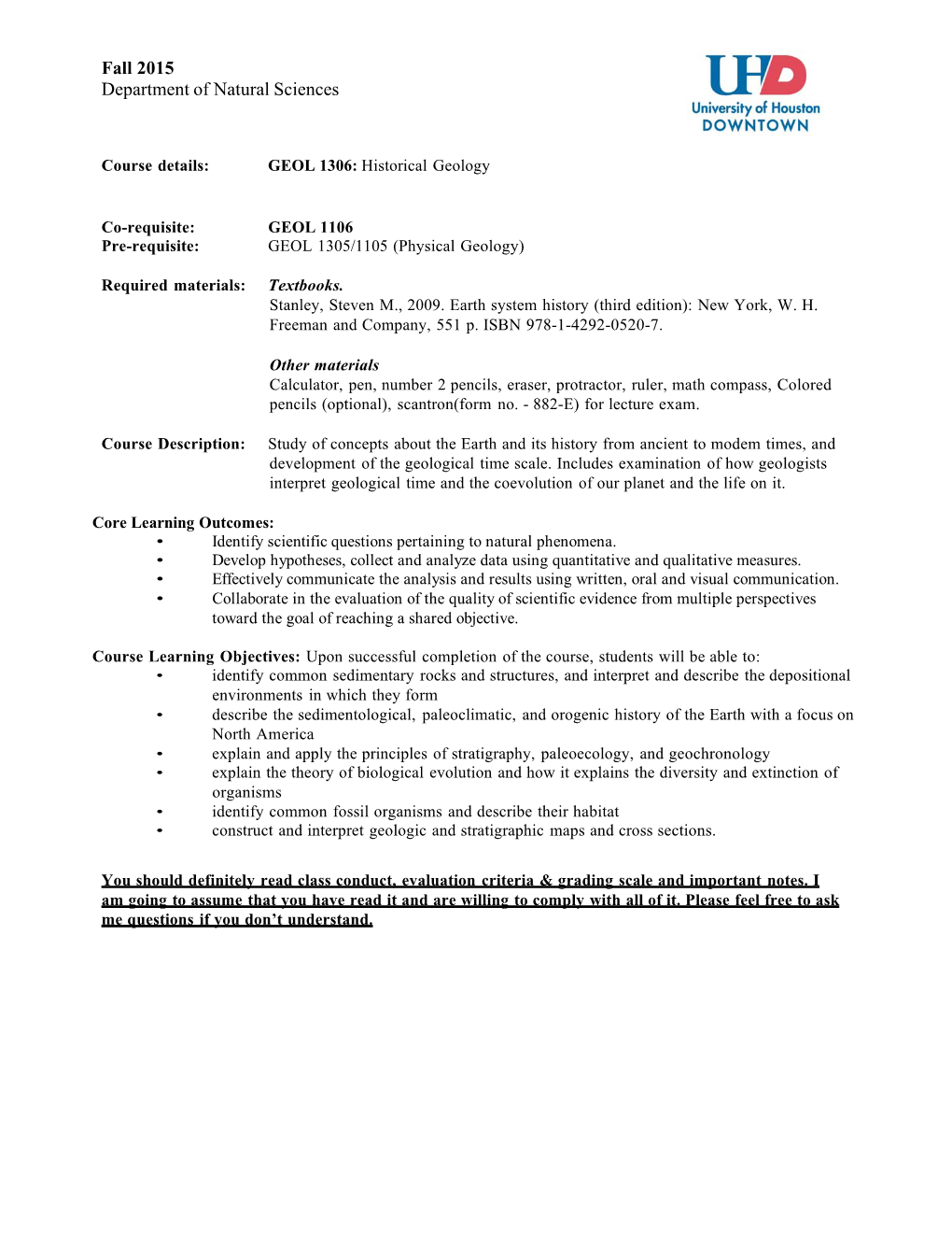 GEOL 1306: Historical Geology