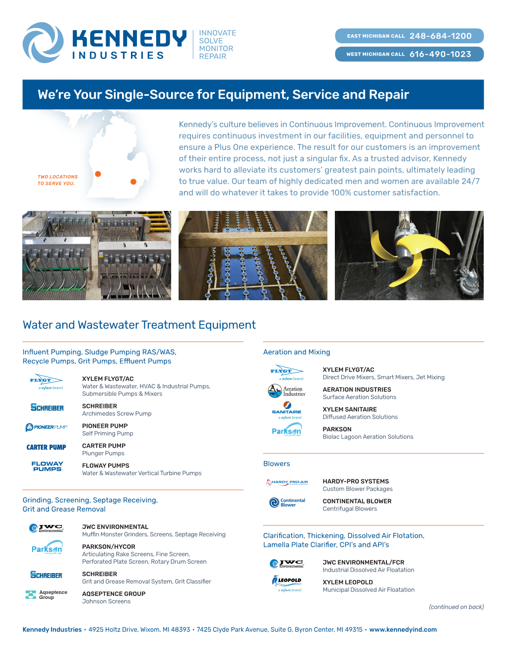 We're Your Single-Source for Equipment, Service and Repair