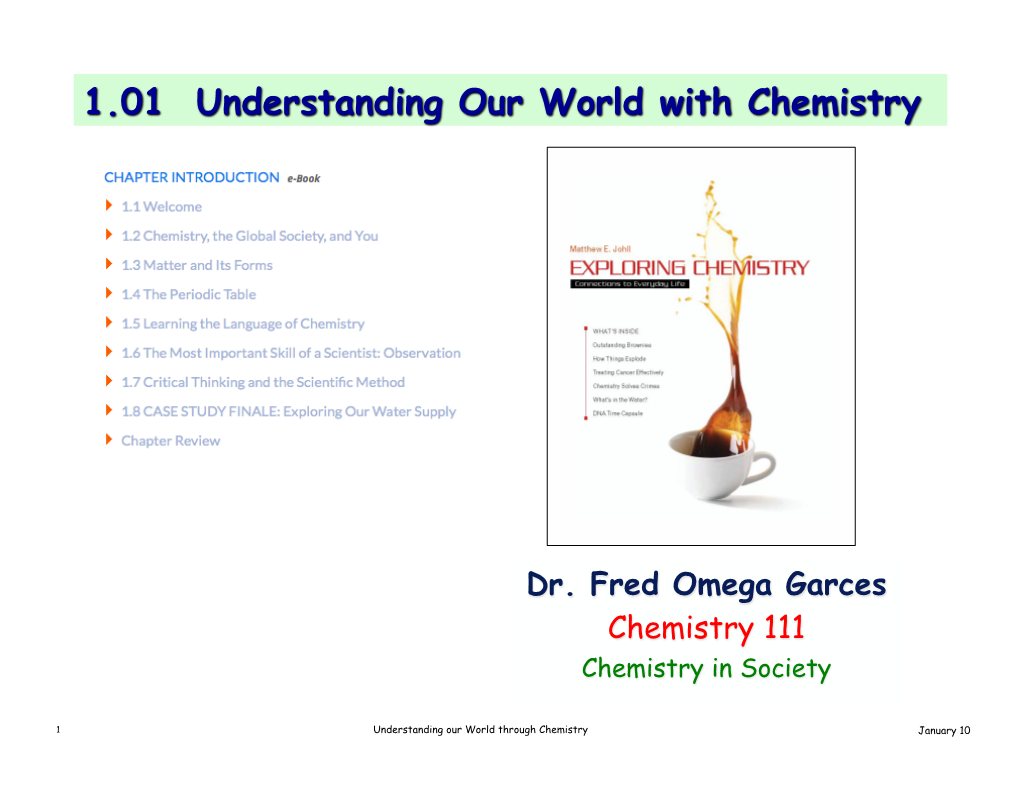 1.01 Understanding Our World with Chemistry