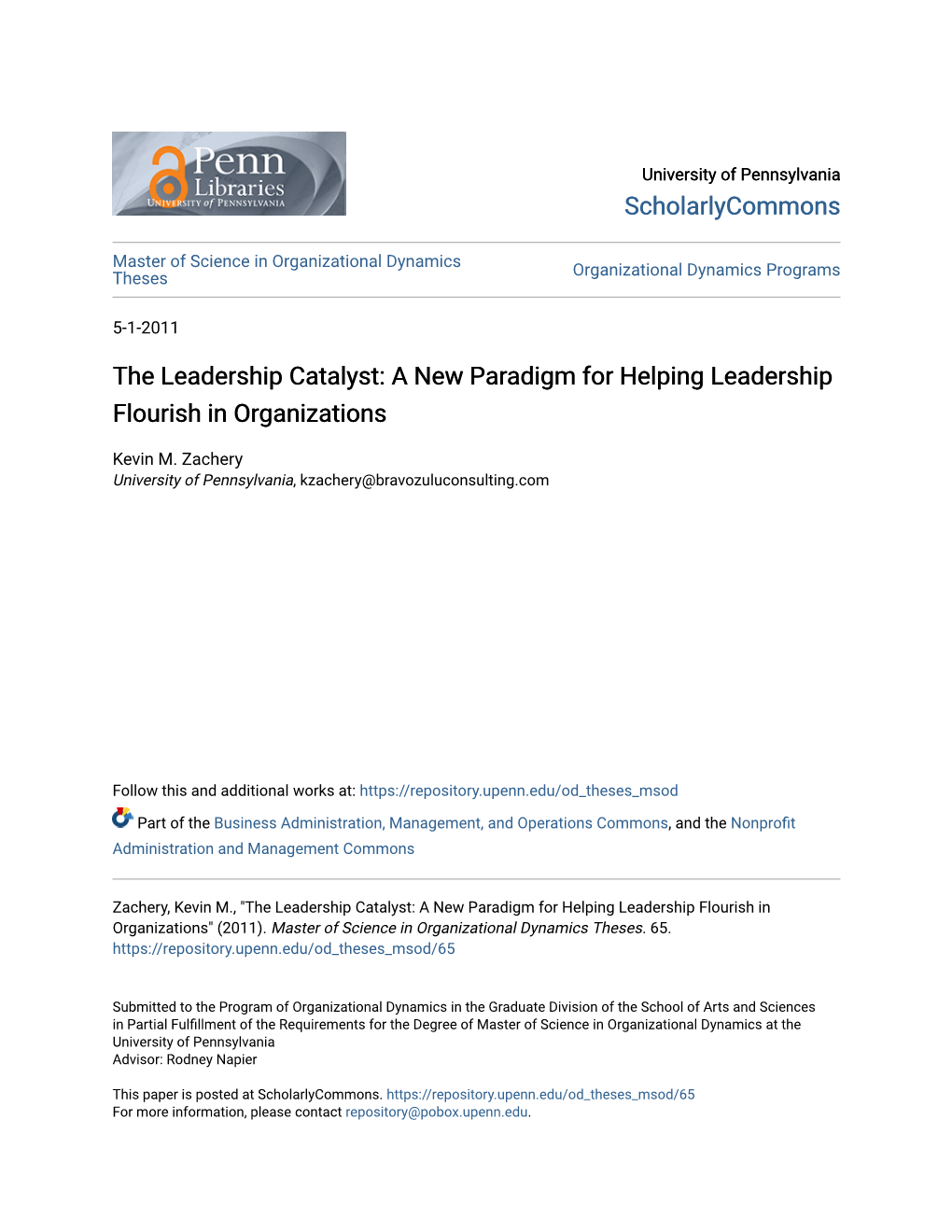 The Leadership Catalyst: a New Paradigm for Helping Leadership Flourish in Organizations