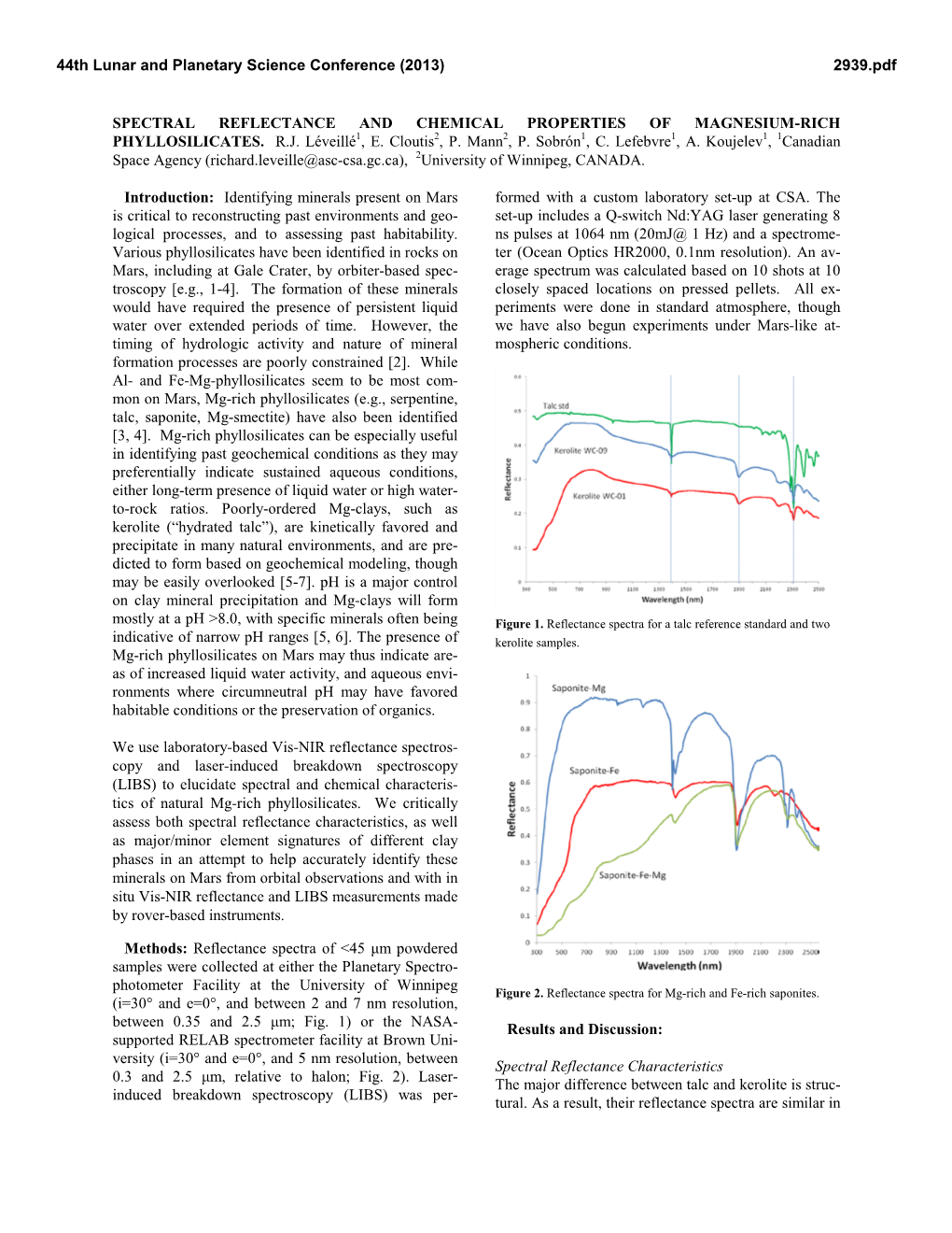 Spectral Reflectance and Chemical Properties of Magnesium-Rich Phyllosilicates