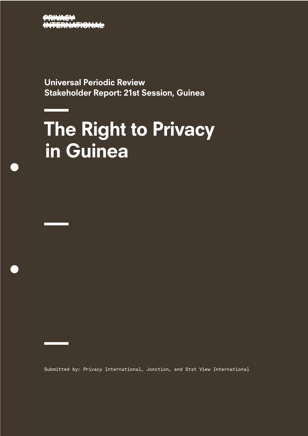 The Right to Privacy in Guinea Before the Human Rights Council for Consideration in Guinea’S Upcoming Review