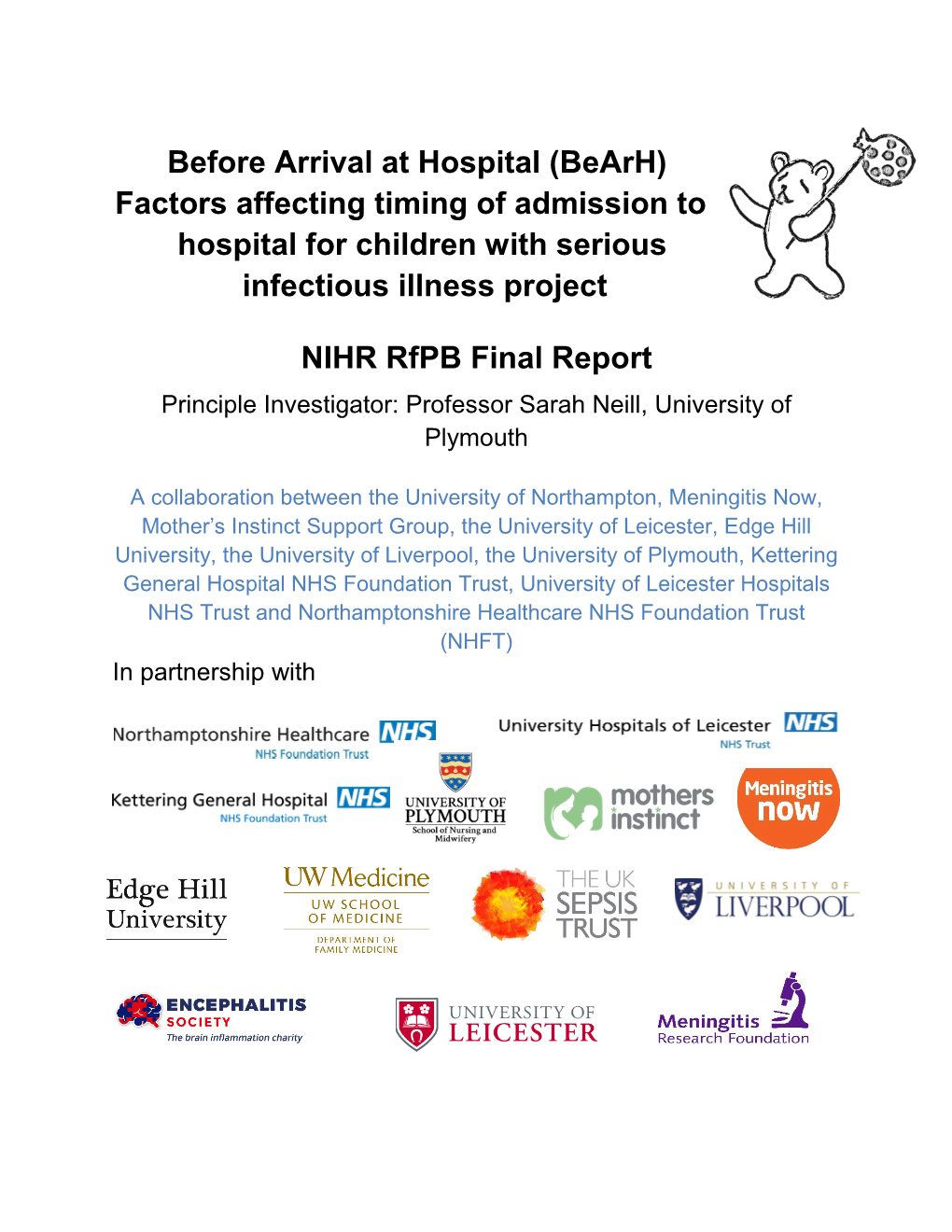 (Bearh) Factors Affecting Timing of Admission to Hospital for Children with Serious Infectious Illness Project