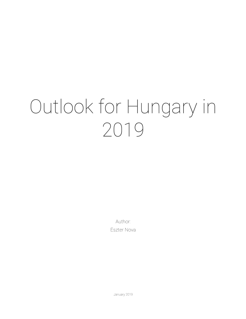 Outlook for Hungary in 2019