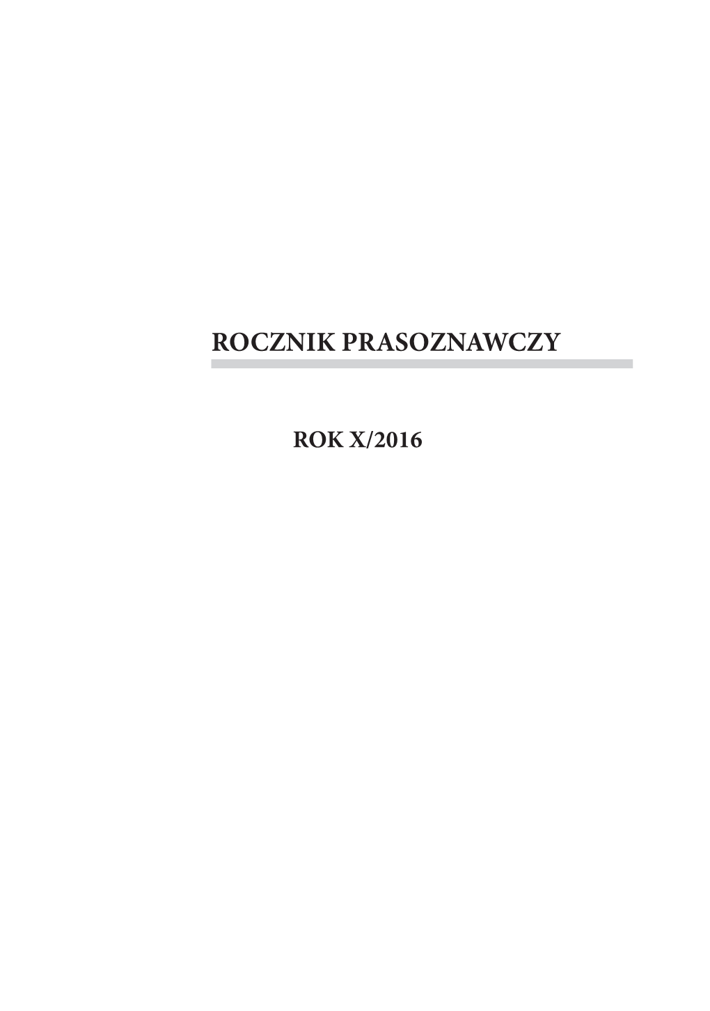 Rocznik Prasoznawczy