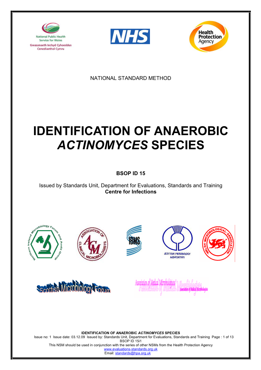 Identification of Anaerobic Actinomyces Species