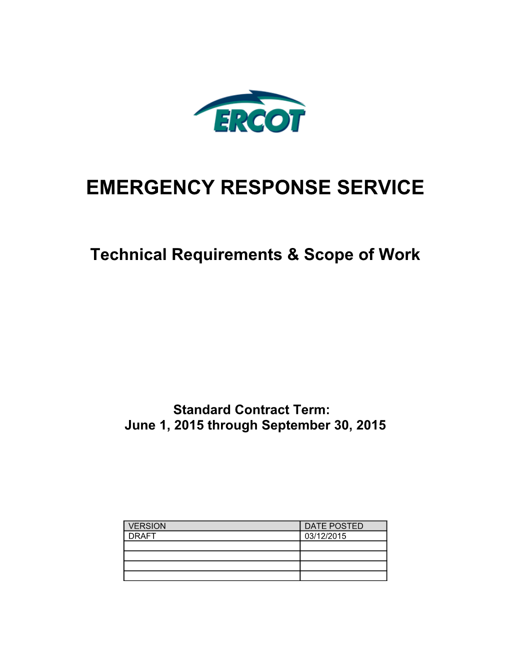 ERCOT Emergency Response Service