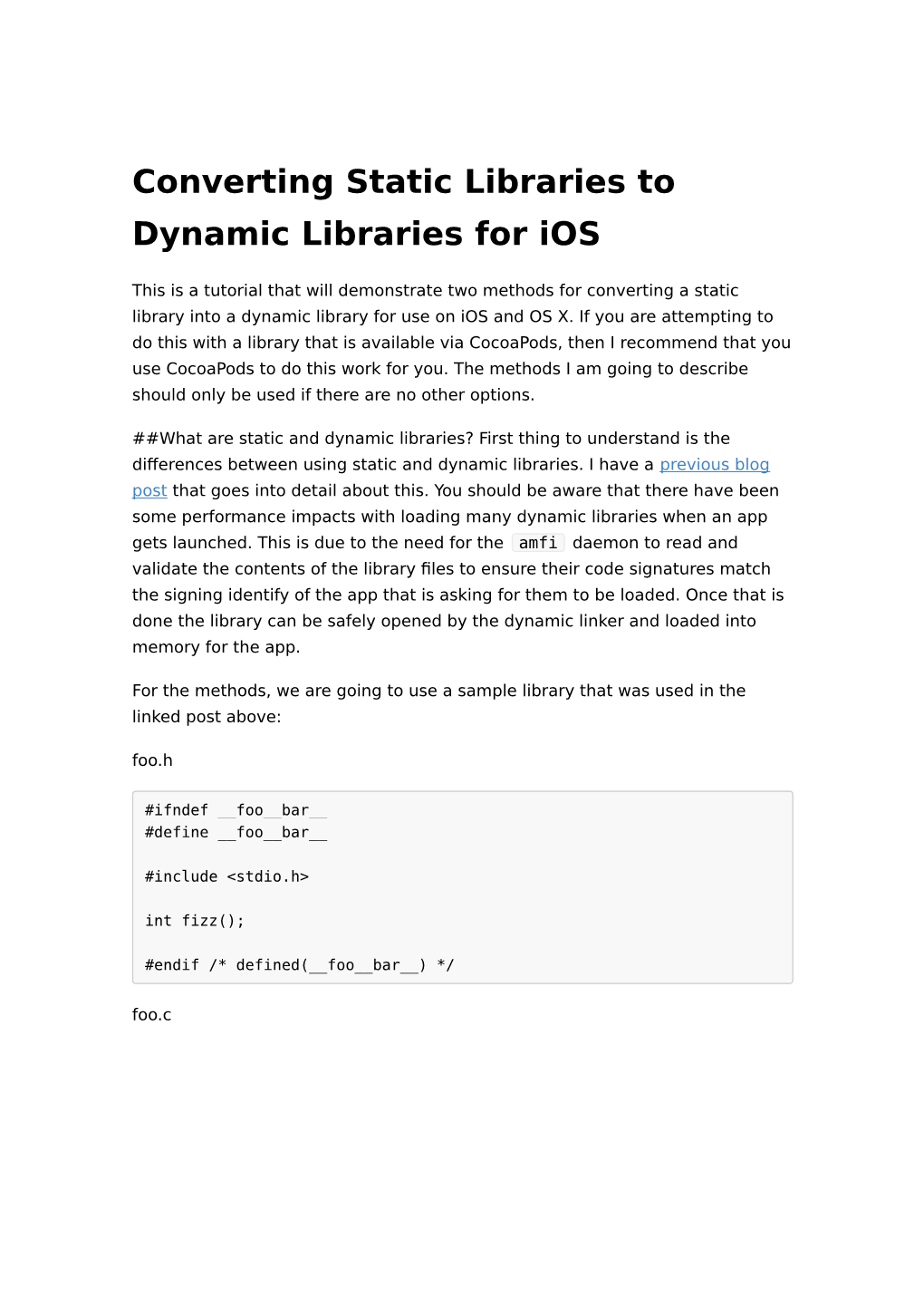 Converting Static Libraries to Dynamic Libraries for Ios