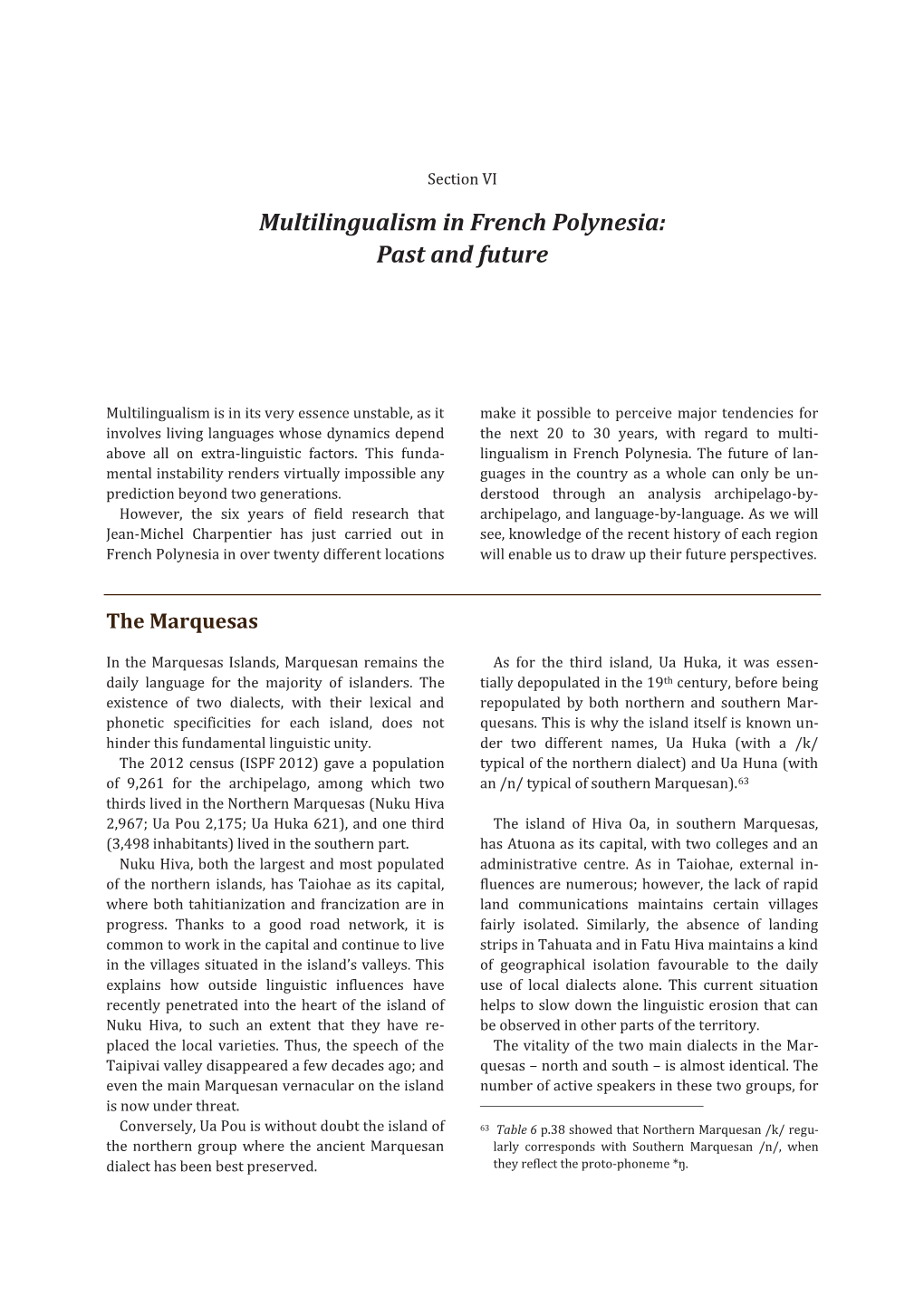 Multilingualism in French Polynesia: Past and Future