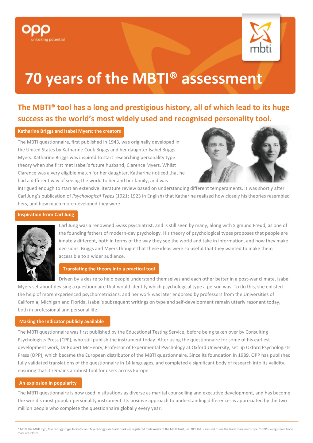 70 Years of the MBTI® Assessment