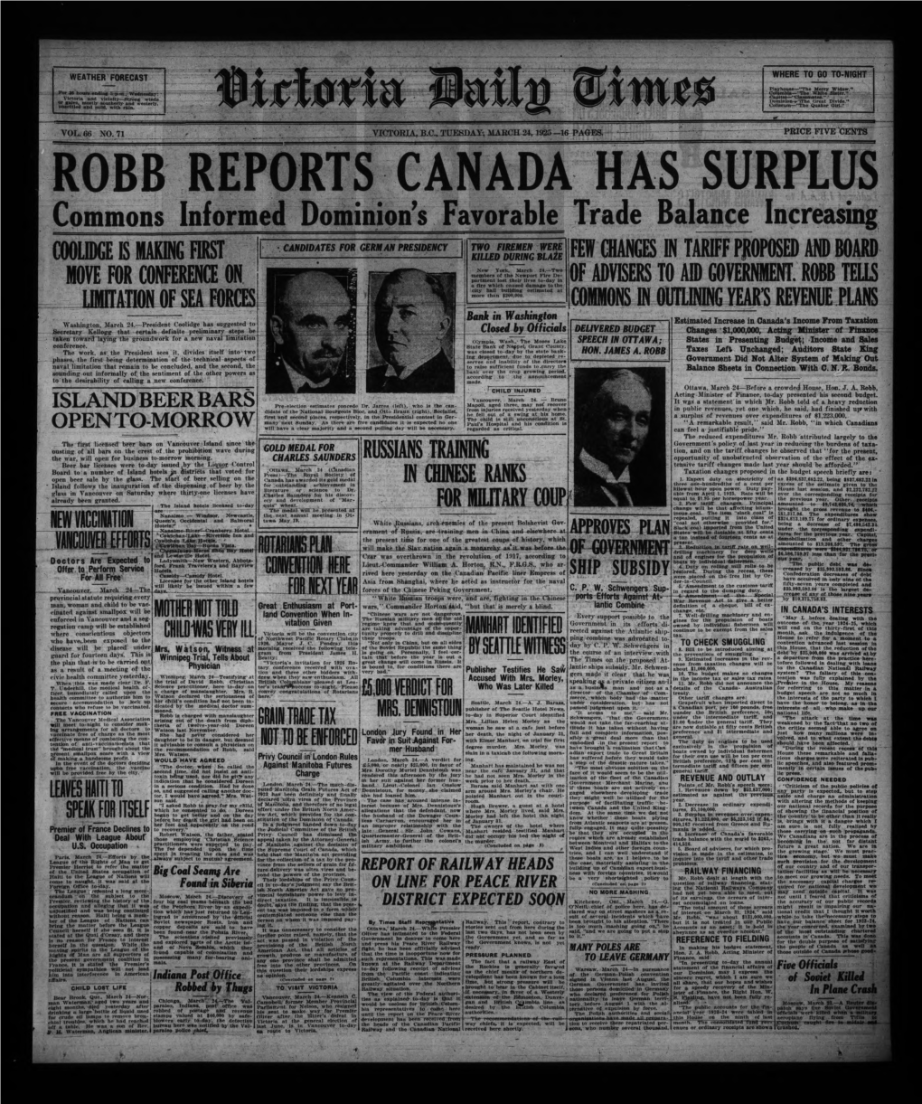 Obb Reports Canada Has Surplus