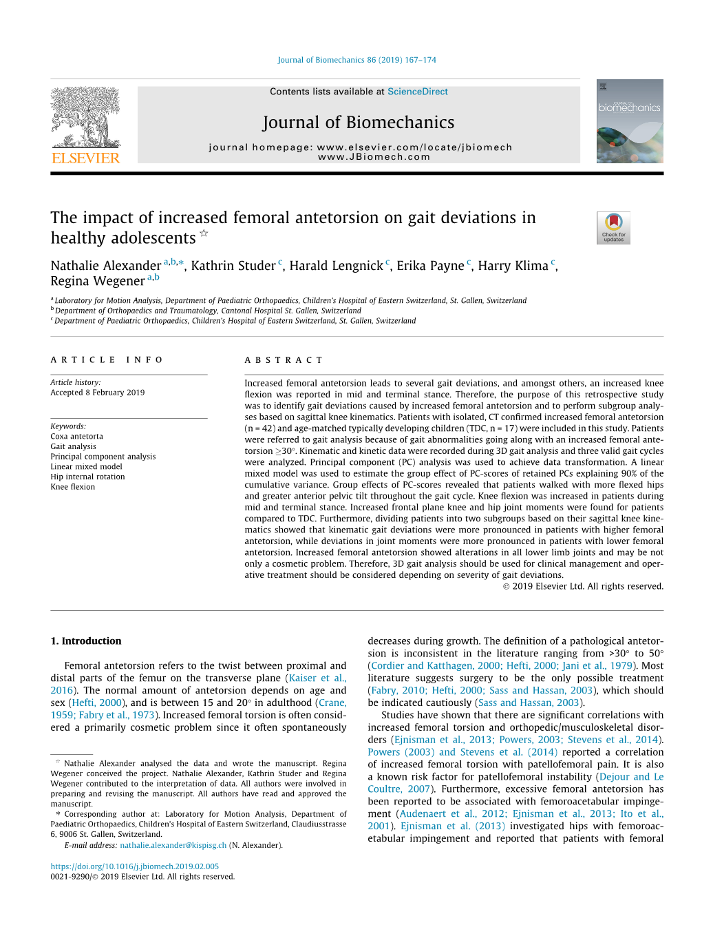 The Impact of Increased Femoral Antetorsion on Gait Deviations In