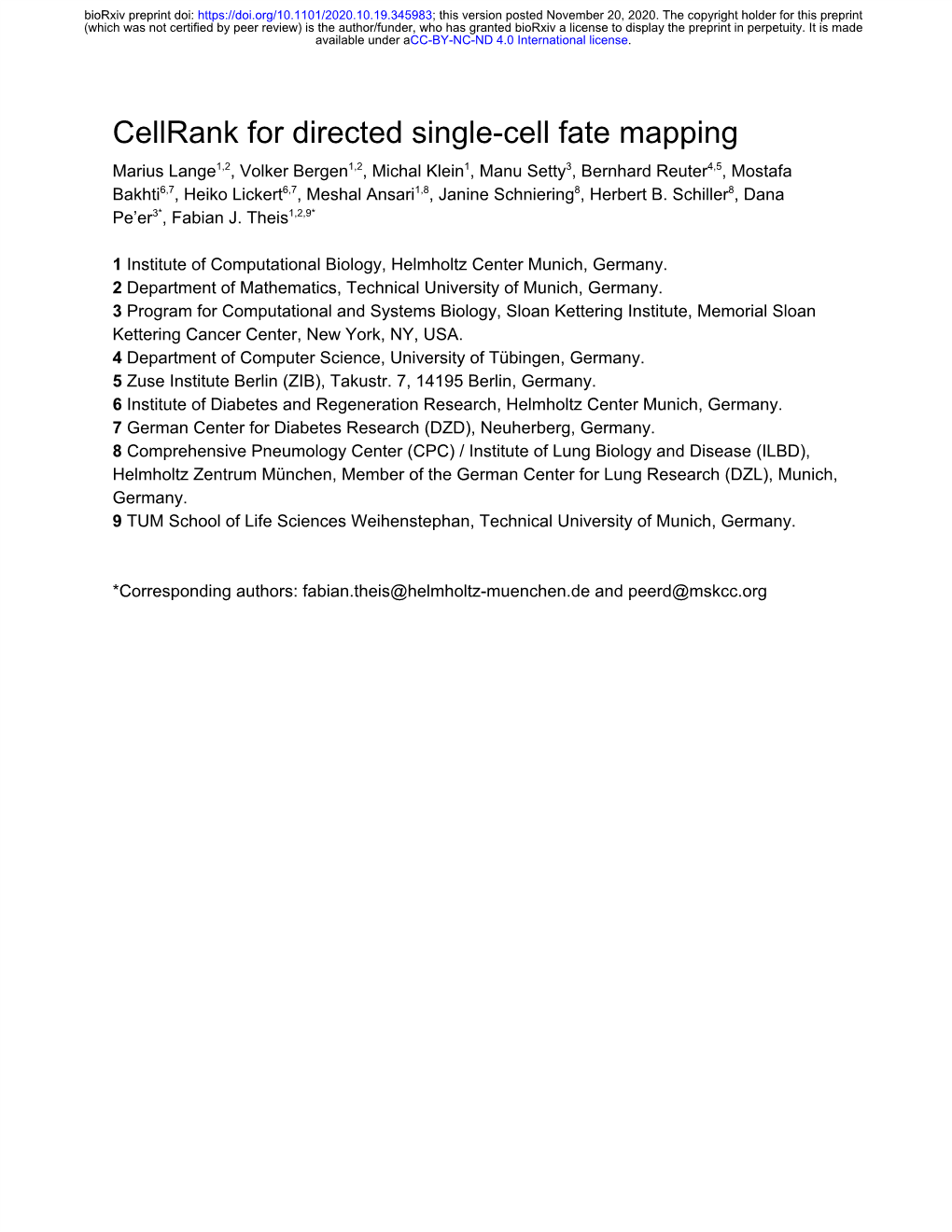 Cellrank for Directed Single-Cell Fate Mapping