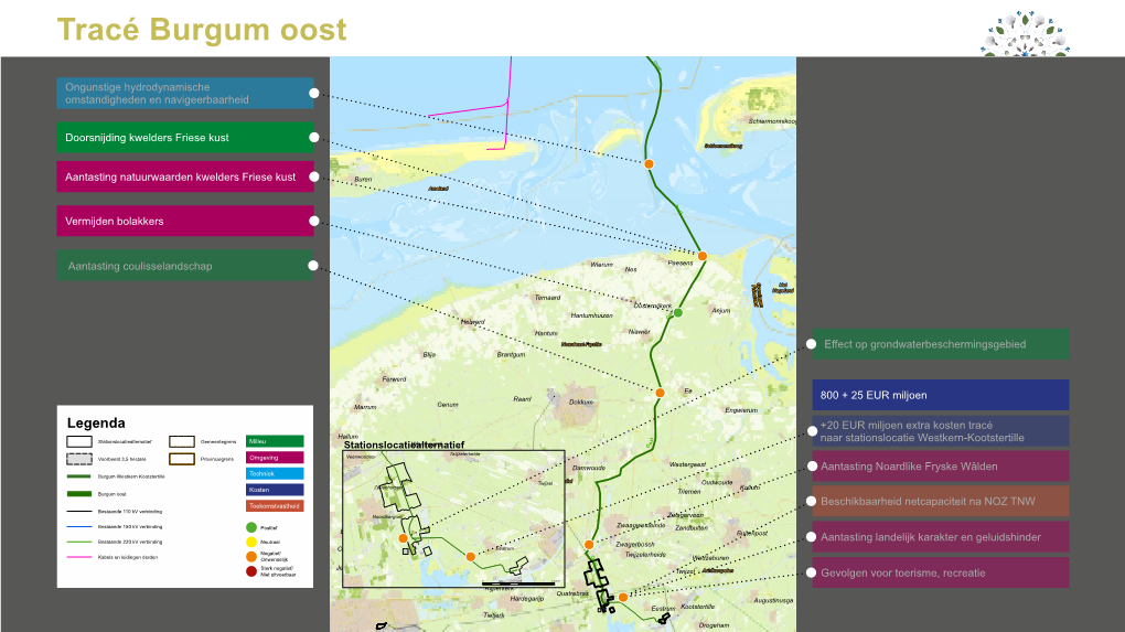 Tracé Burgum Oostten Noorden Van De Waddeneilanden Tracéalternatief Burgum Oost