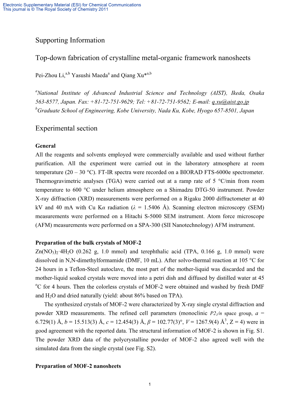 Supporting Information Top-Down Fabrication of Crystalline Metal