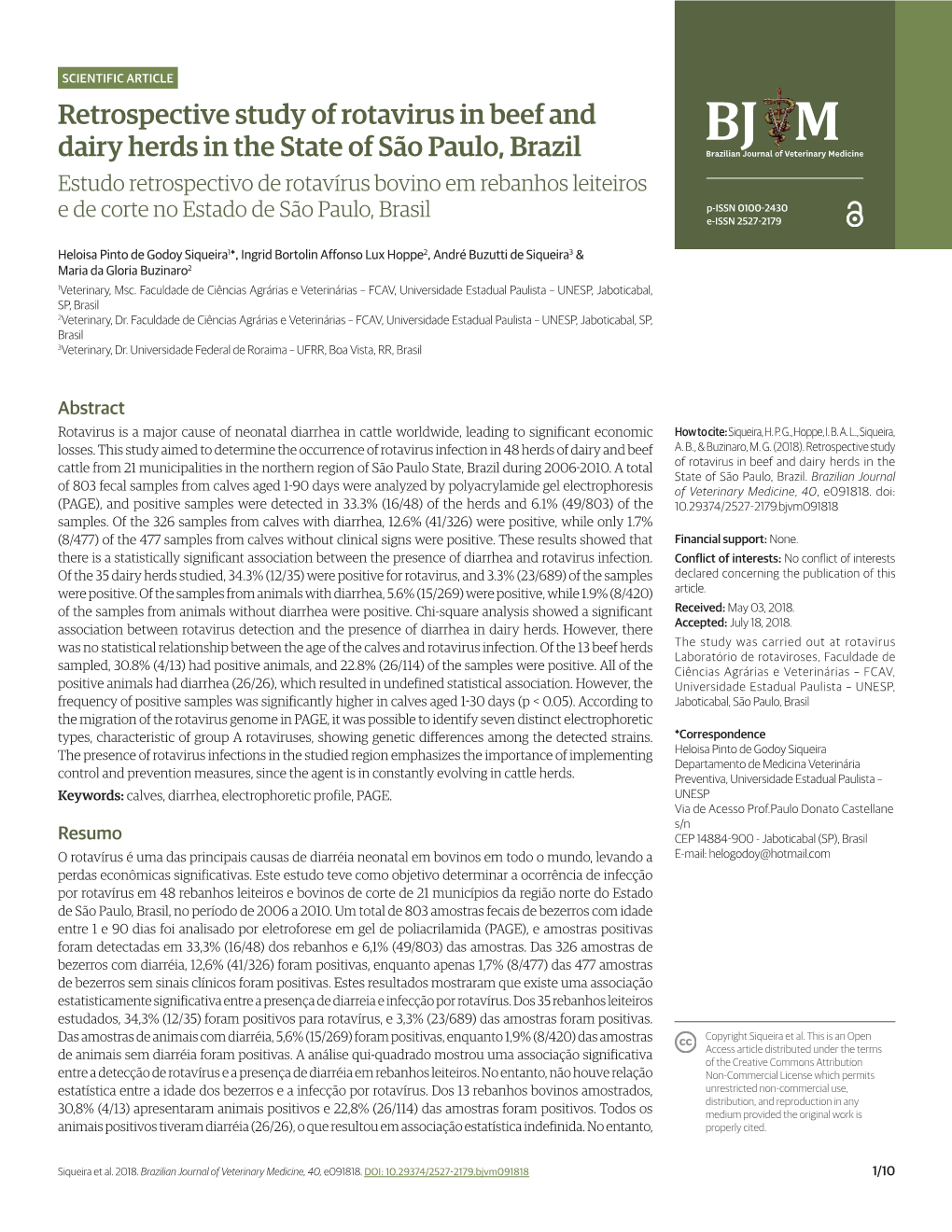 Retrospective Study of Rotavirus in Beef and Dairy Herds in the State Of