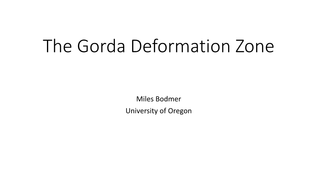 The Gorda Deformation Zone