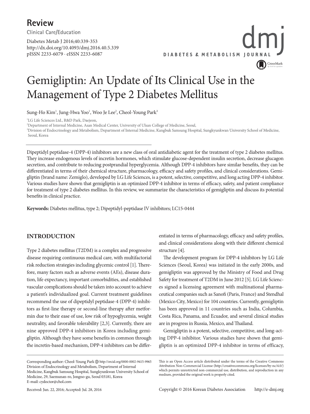 Gemigliptin: an Update of Its Clinical Use in the Management of Type 2 Diabetes Mellitus