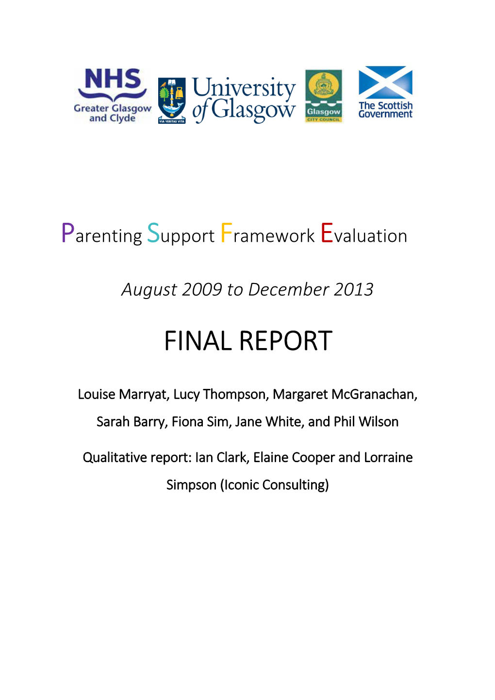 Parenting Support Framework Evaluation