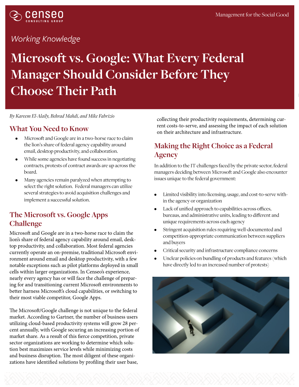 Microsoft Vs. Google: What Every Federal Manager Should Consider Before They Choose Their Path