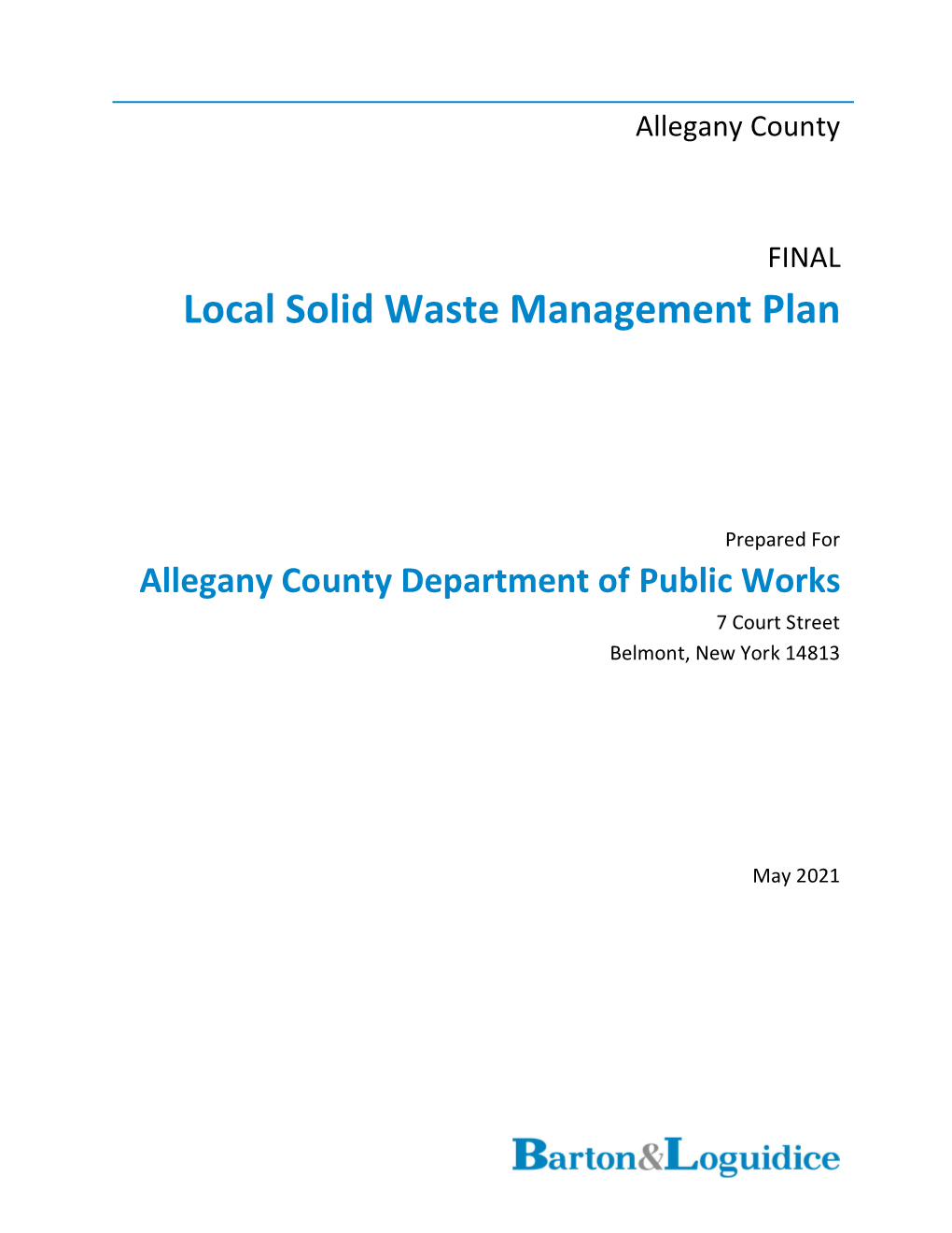 Local Solid Waste Management Plan