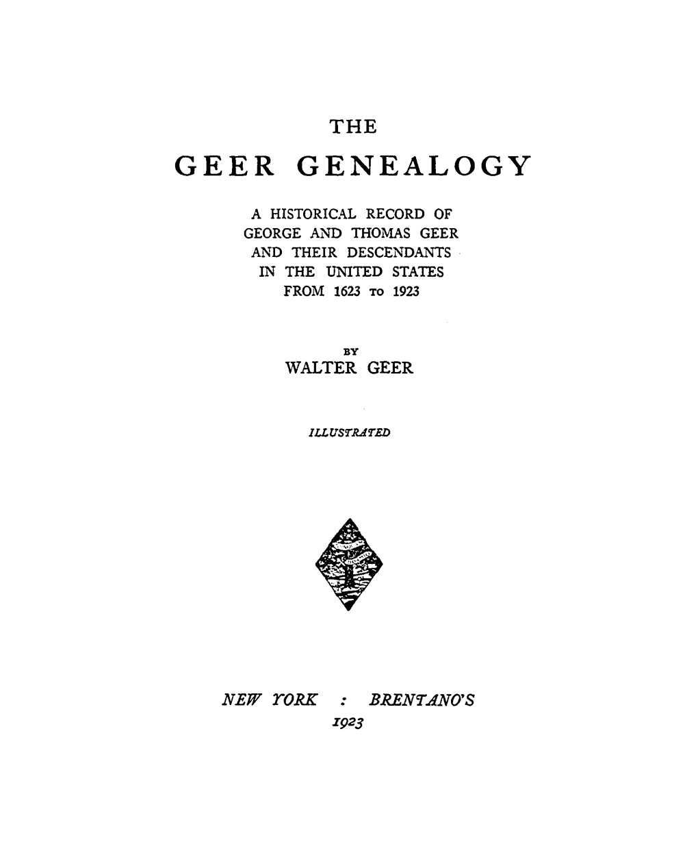 Geer Genealogy