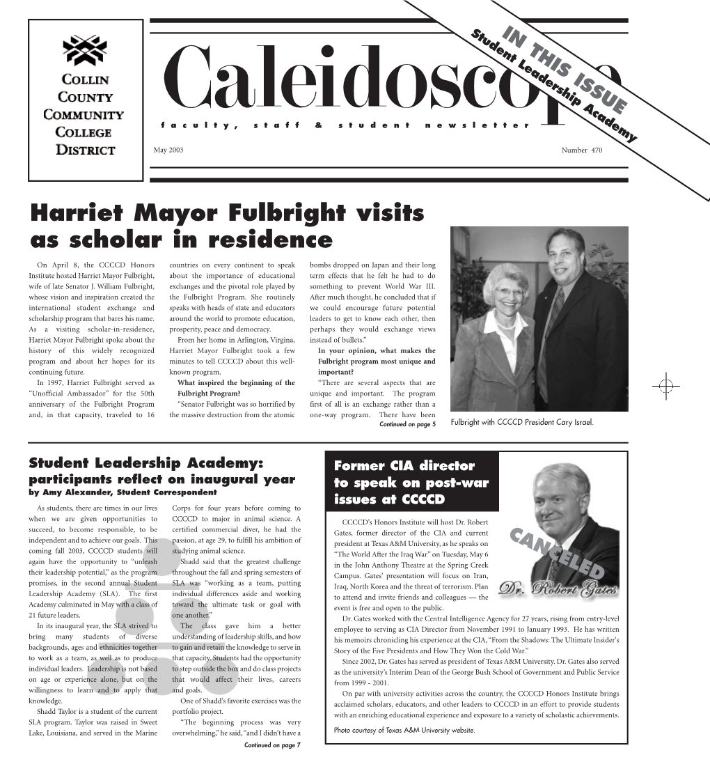 Caleidoscope Faculty, Staff & Student Newsletter