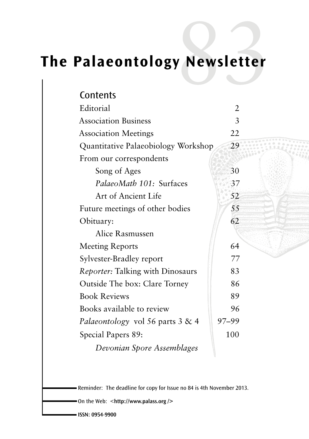 The Palaeontology Newsletter