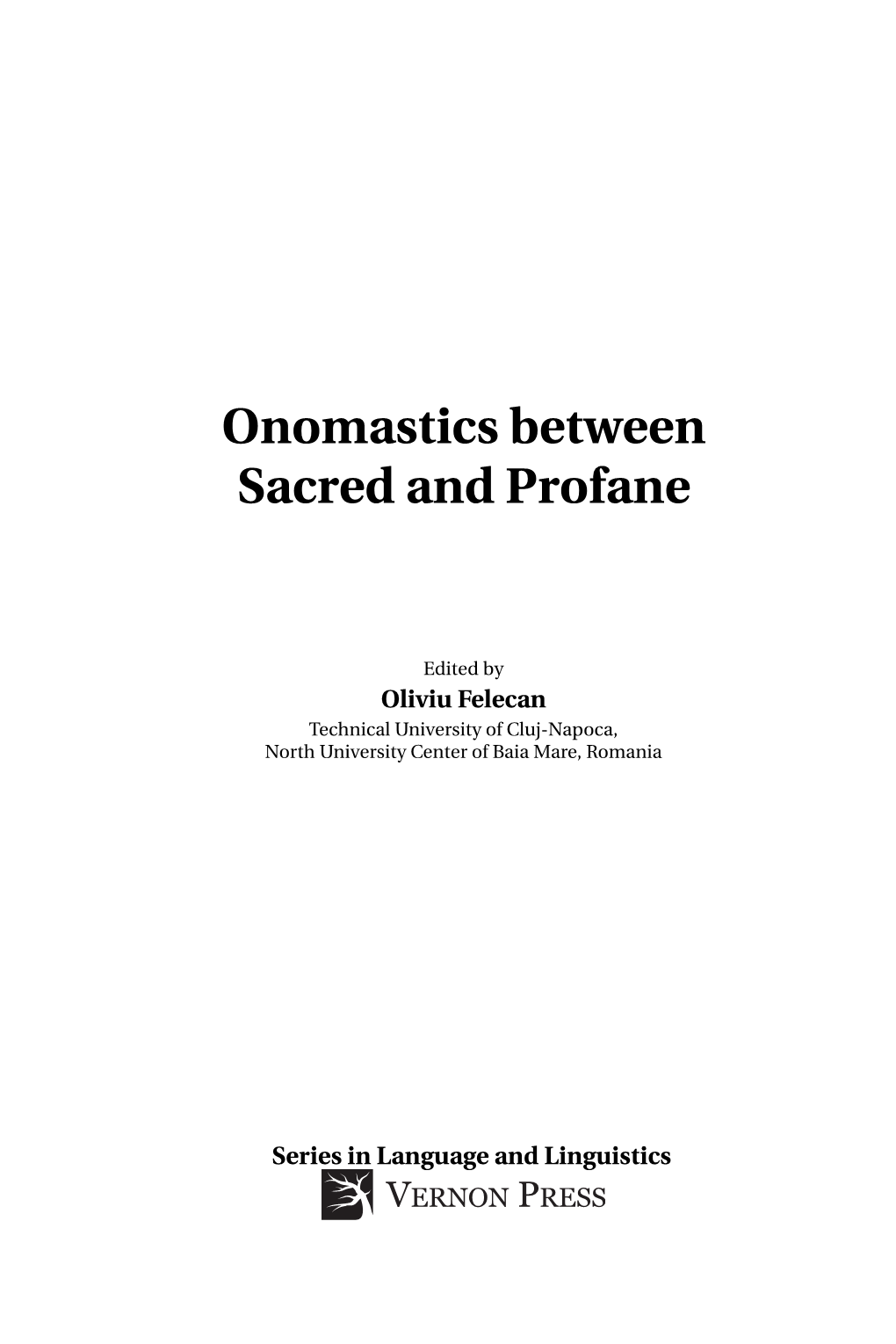 Onomastics Between Sacred and Profane