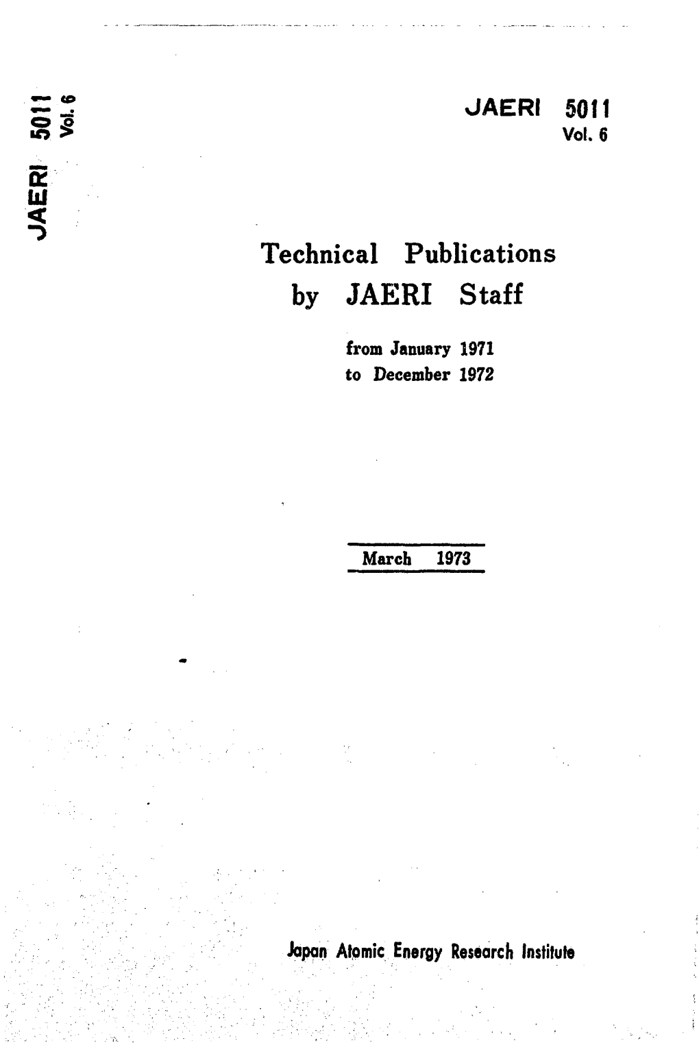 Technical Publications by JAERI Staff
