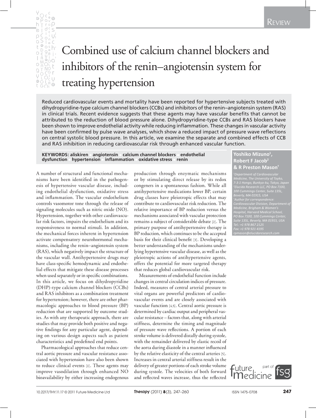 Combined Use of Calcium Channel Blockers and Inhibitors of the Renin–Angiotensin System for Treating Hypertension