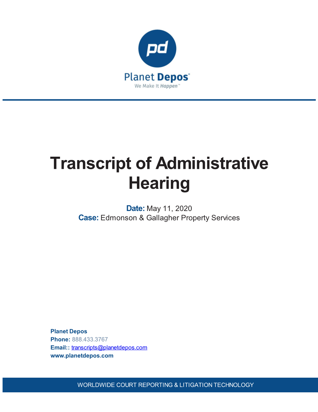 Transcript of Administrative Hearing
