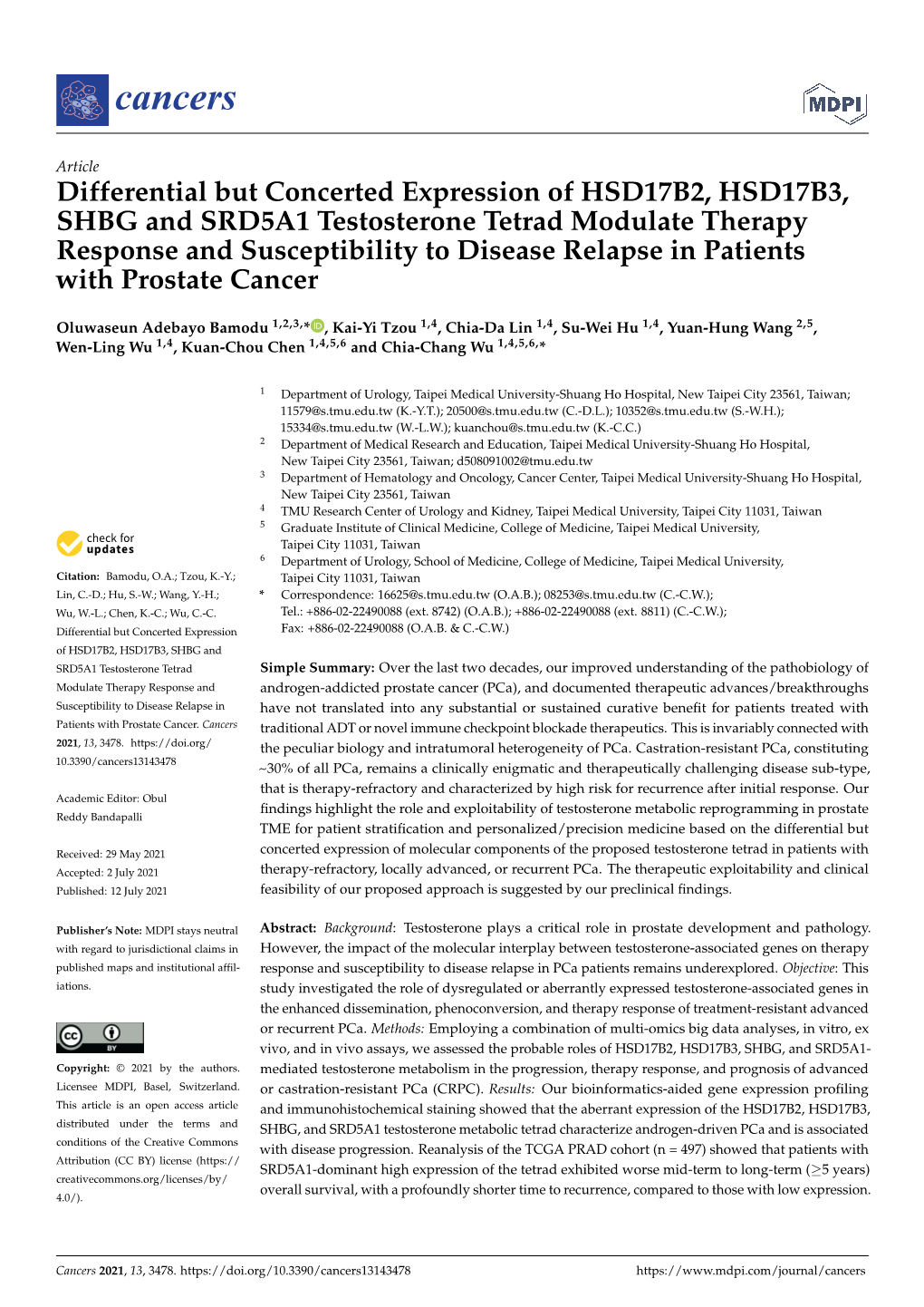 Differential but Concerted Expression of HSD17B2, HSD17B3, SHBG And