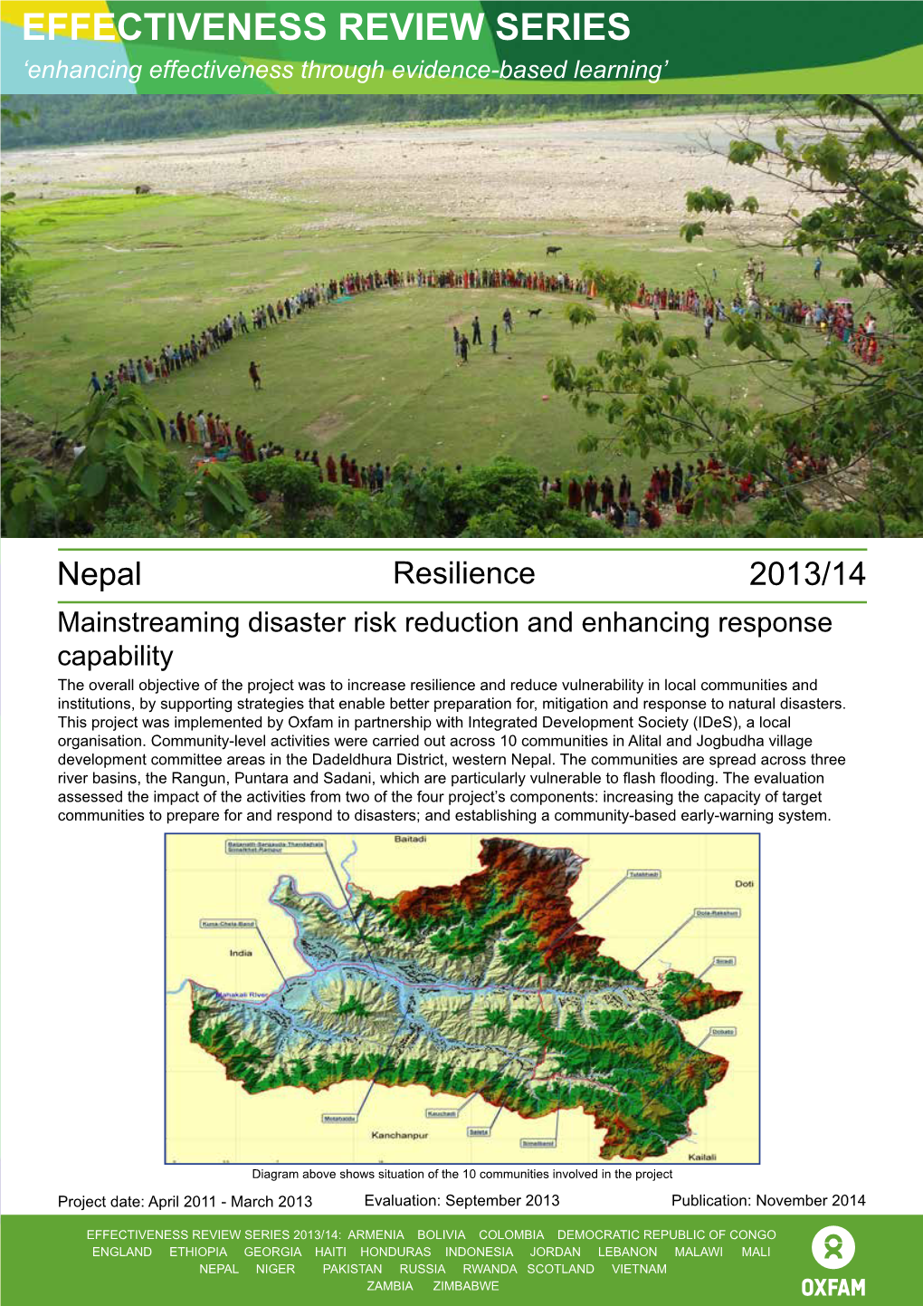 Resilience in Nepal: Evaluation of Mainstreaming Disaster Risk