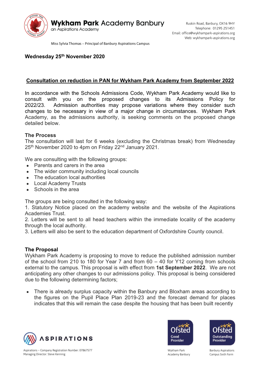 Wykham Park Academy from September 2022