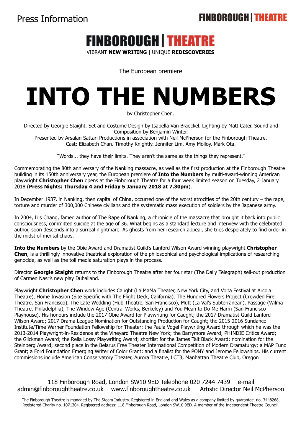 INTO the NUMBERS by Christopher Chen