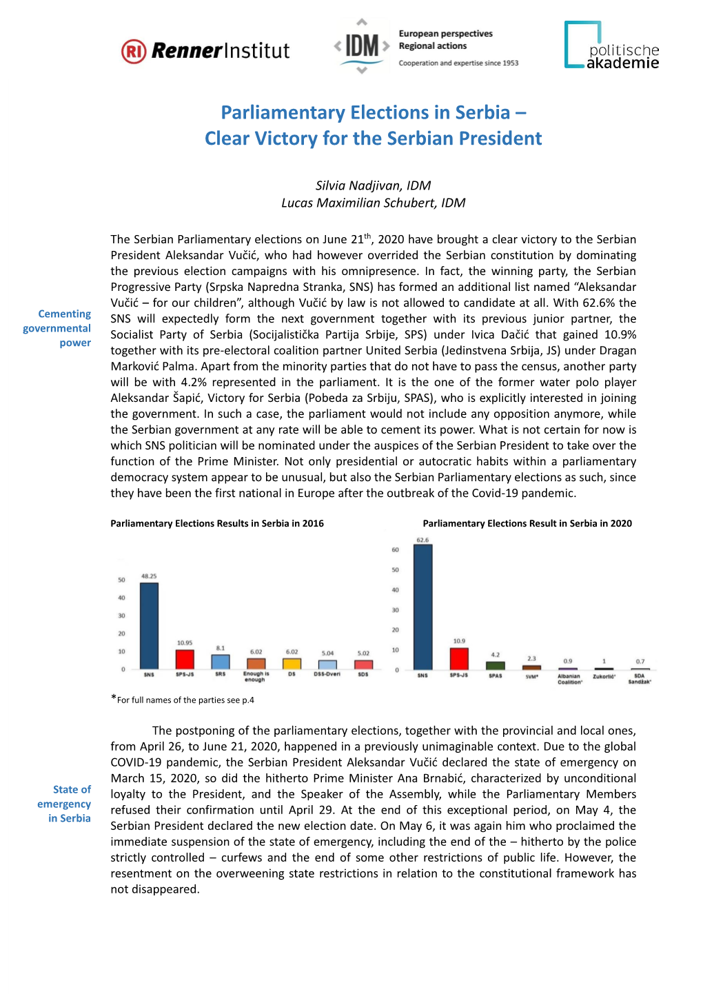 Parliamentary Elections in Serbia –