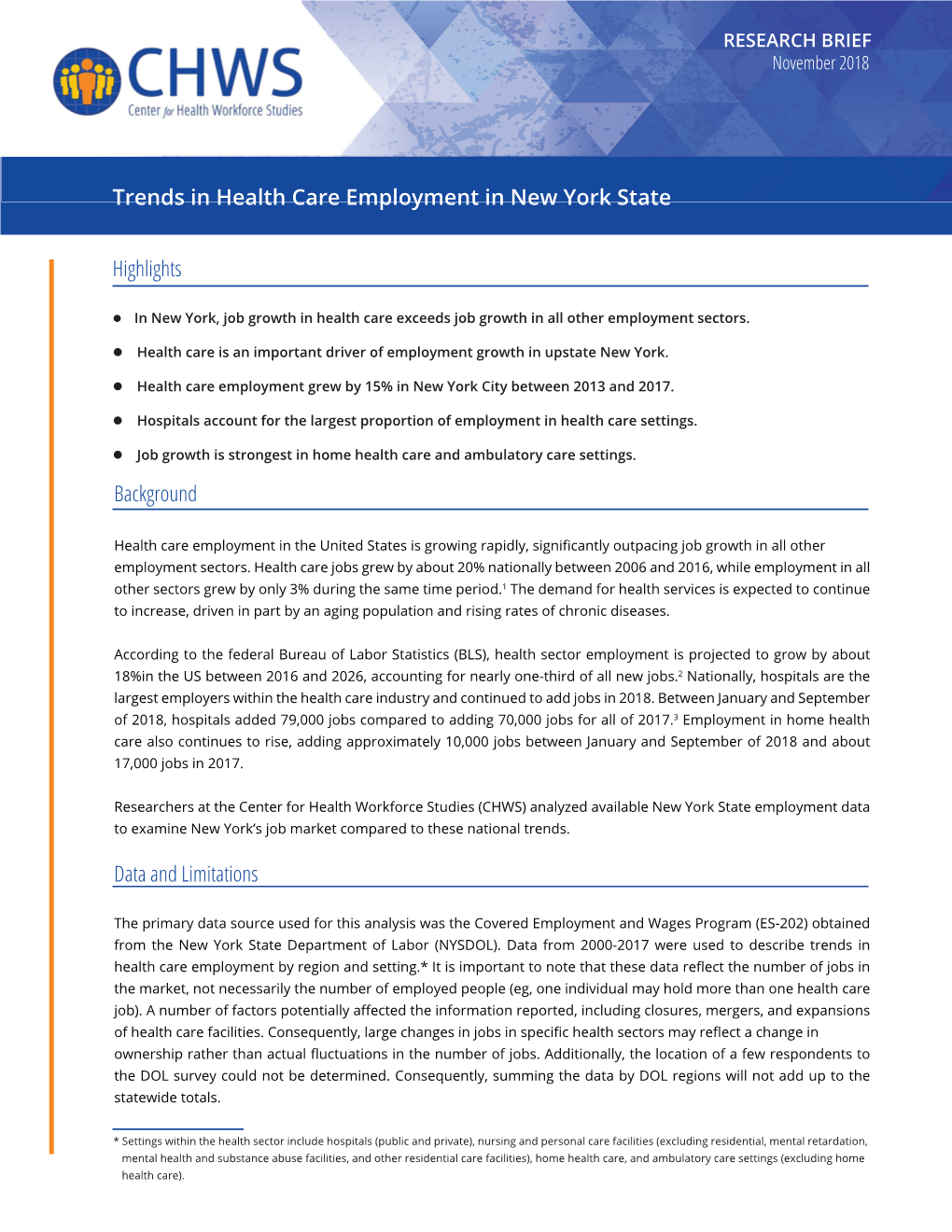 Trends in Health Care Employment in New York State