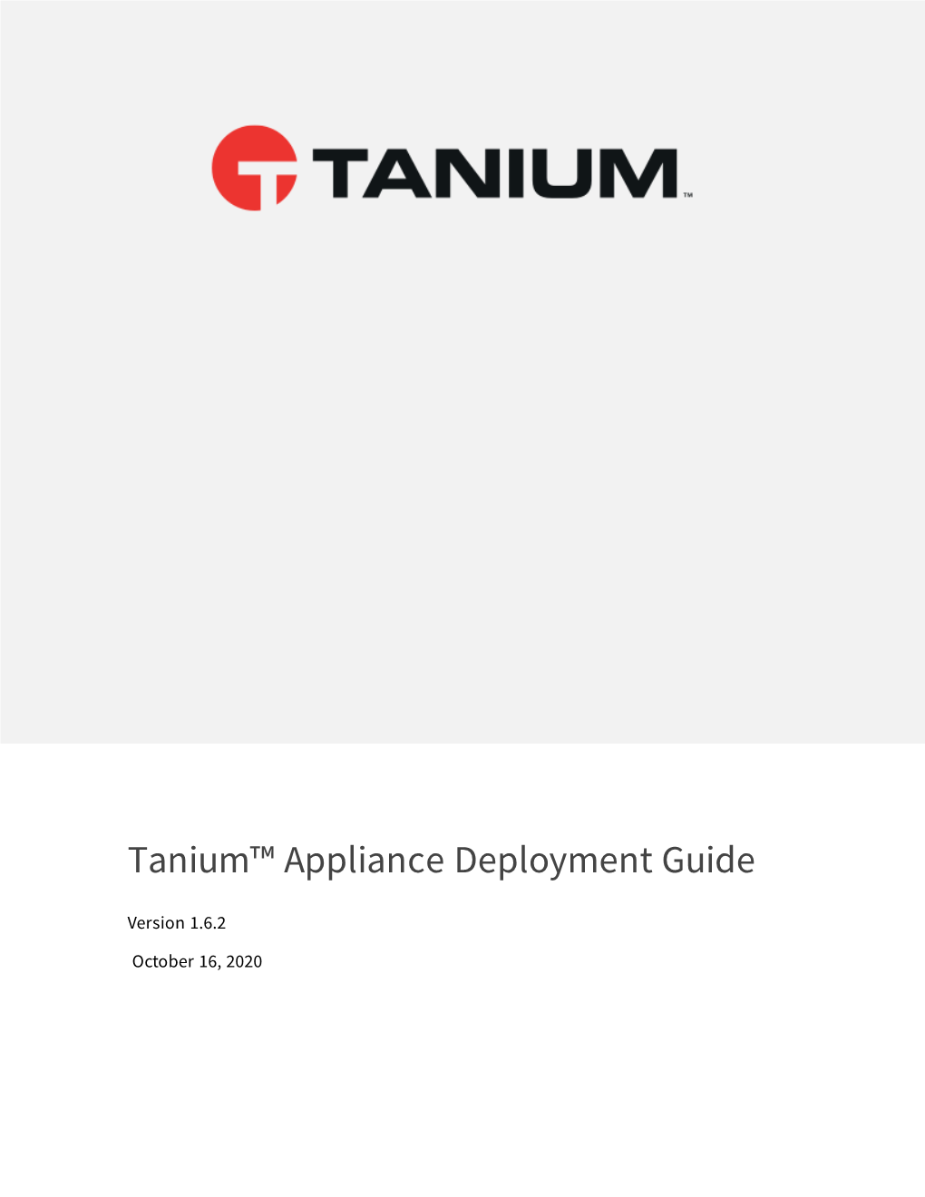 Tanium™ Appliance Deployment Guide