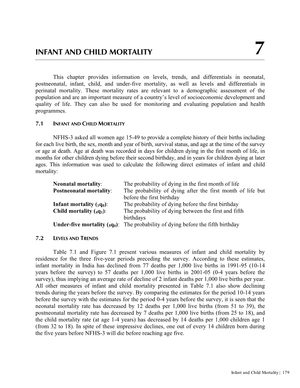 Infant and Child Mortality 7