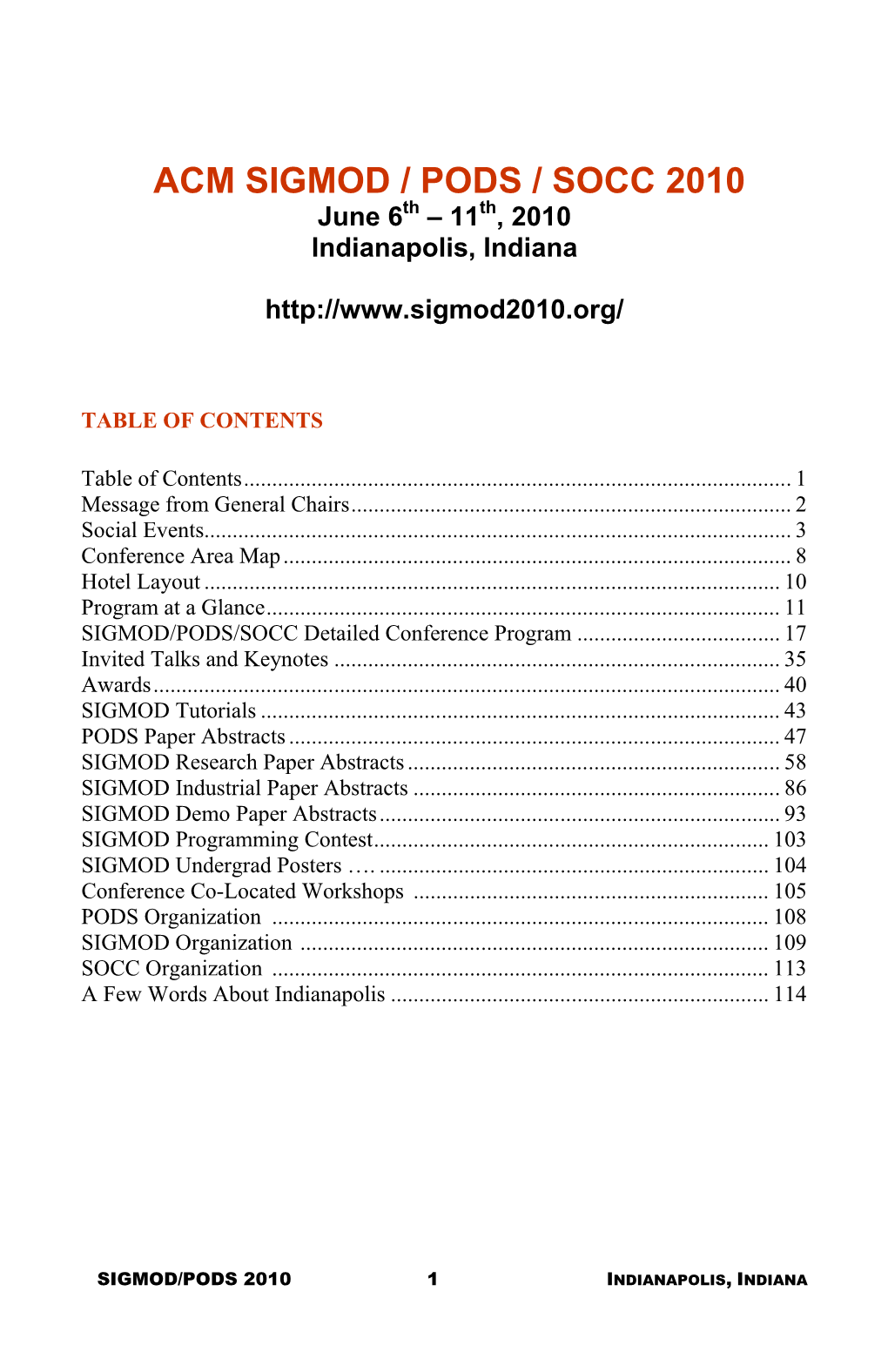 SIGMOD 2009 Booklet