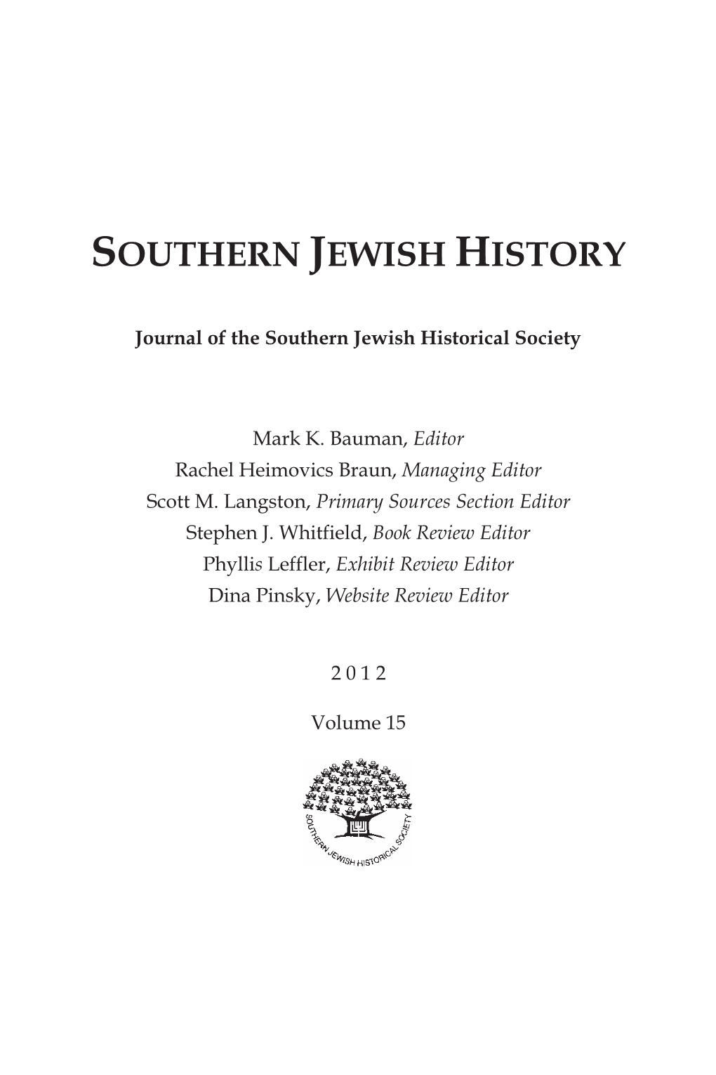 Southern Jewish History
