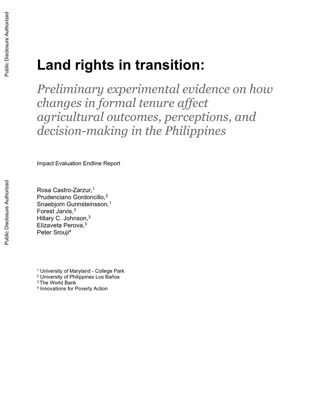 Land Rights in Transition