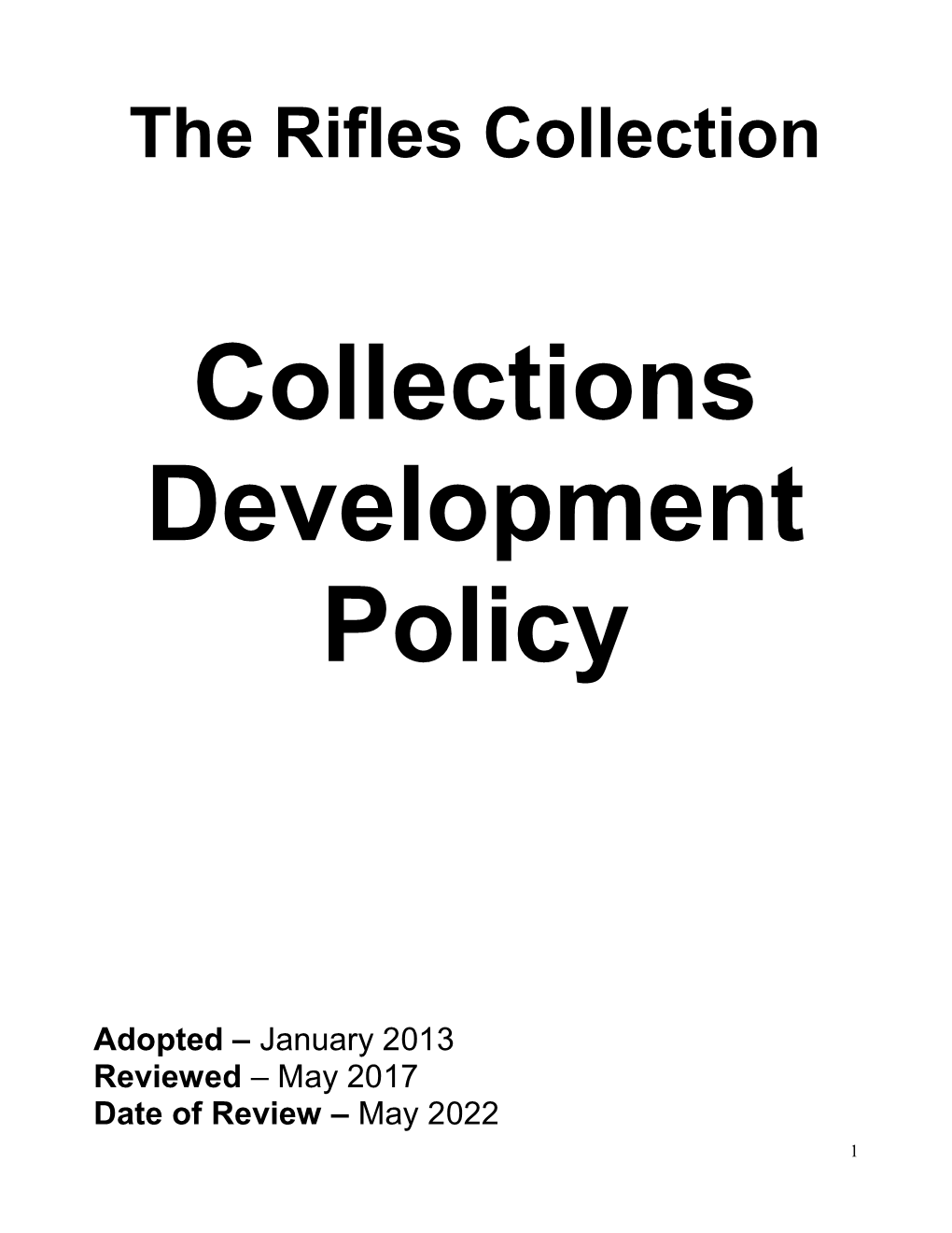 Collections Development Policy