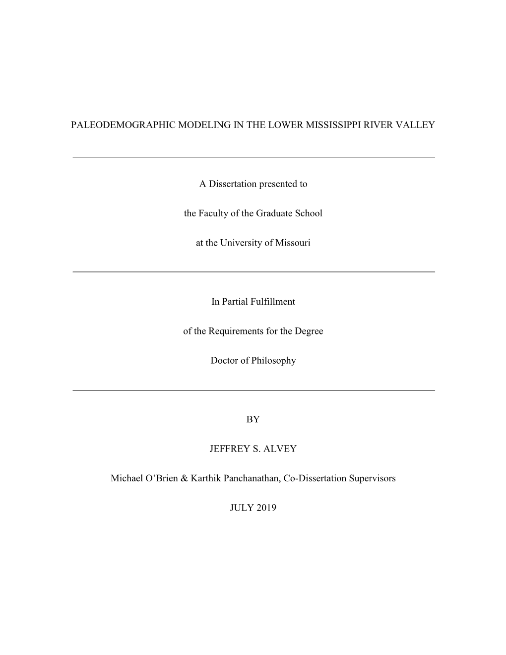 Paleodemographic Modeling in the Lower Mississippi River Valley