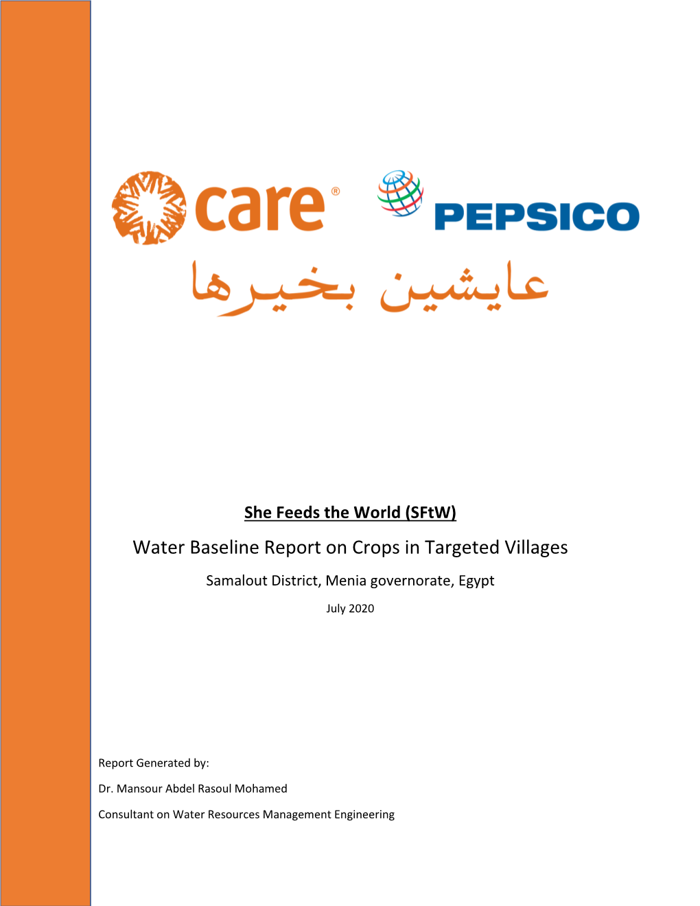 Water Baseline Report on Crops in Targeted Villages Samalout District, Menia Governorate, Egypt